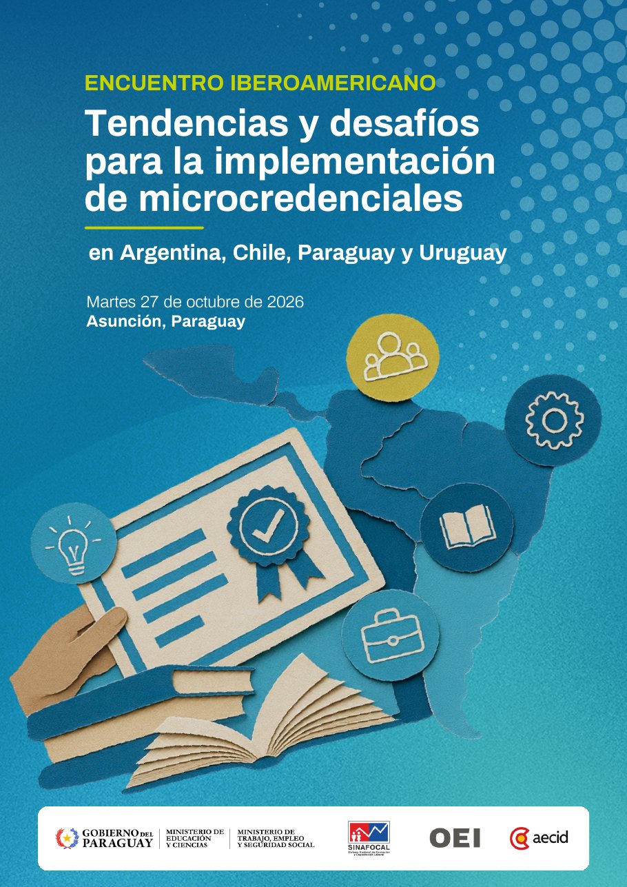 Afiche oficial del Encuentro Iberoamericano sobre microcredenciales, 27 de octubre de 2026, Asunción